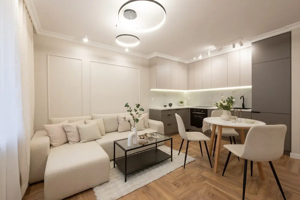 Salon z aneksem, realizacja NA GOTOWO